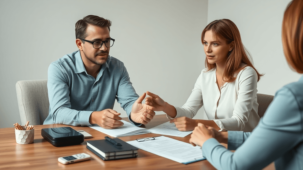emotionally neutral couple dividing assets legal mediator mediation room